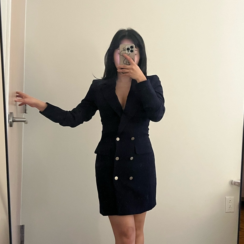 Superdown dark blue blazer dress
